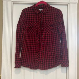 Croft and barrow red plaid flannel size small